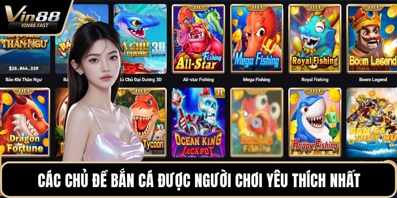 Các chủ đề bắn cá được người chơi yêu thích nhất