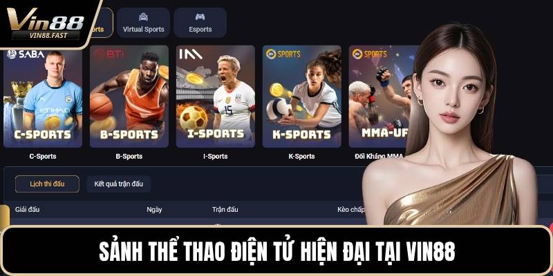 Sảnh thể thao điện tử hiện đại tại VIN88